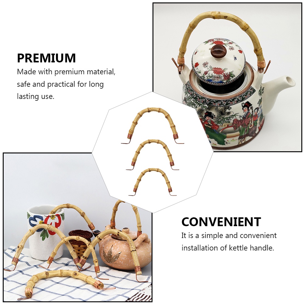 Set 3 Chiếc Bình Trà Bằng Thép Không Gỉ Có Tay Cầm Tiện Lợi