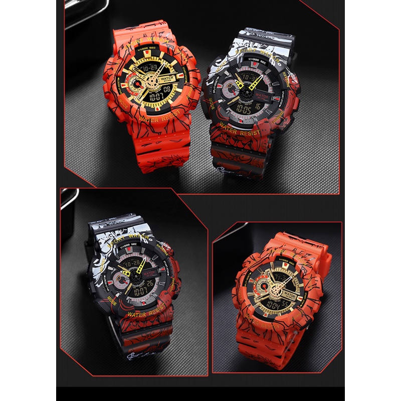 Đồng Hồ Điện Tử Dạ Quang Chống Nước In Hình Pirate King Seven Dragon Ball Kỳ Lân Thời Trang Cho Nam Và Nữ Sinh Trung Học