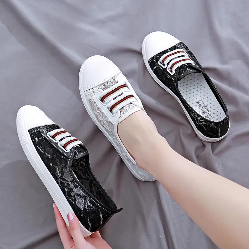 Giày Thể Thao Canvas Thoáng Khí Size Lớn 35-43 41 Thời Trang Xuân Hè Dành Cho Nữ / Size 42