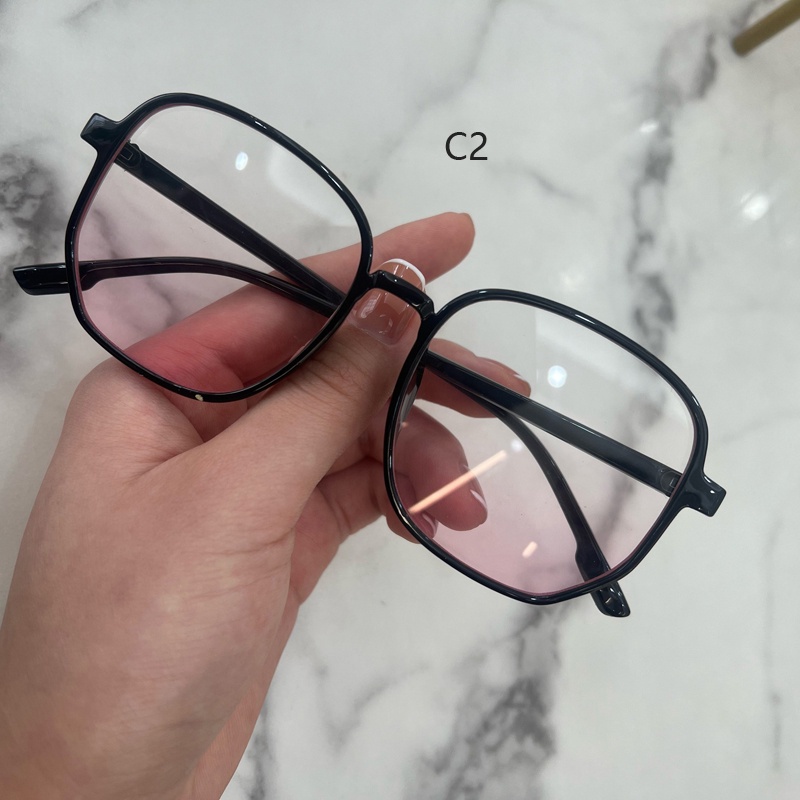 Kính Mát Gọng Vuông Trong Suốt Chống Tia Cực Tím Thời Trang Cho Nữ