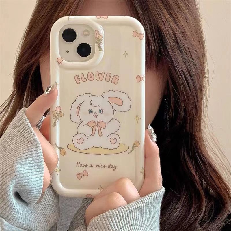 Ốp Điện Thoại Silicon TPU Mềm Chống Sốc In Hình Thỏ Dễ Thương Cho IPhone 14 13 11 12 Pro XS Max X XR 7 + 8 Plus