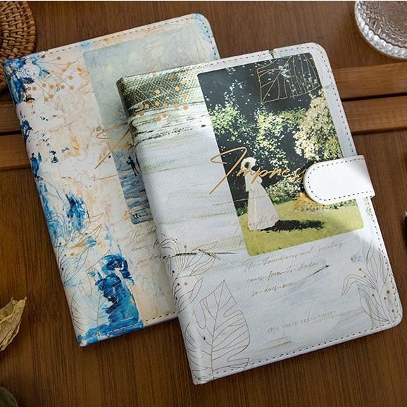 Sổ tay bìa da - sổ nhật kí ghi chép phong cách hội họa cổ điển, vintage
