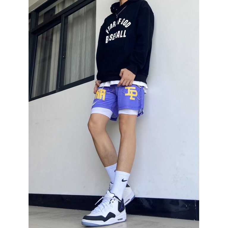 Quần Short Thể Thao Giả Hai Mảnh Thoáng Khí Mau Khô Phong Cách Đường Phố Kinetic Inaka Power