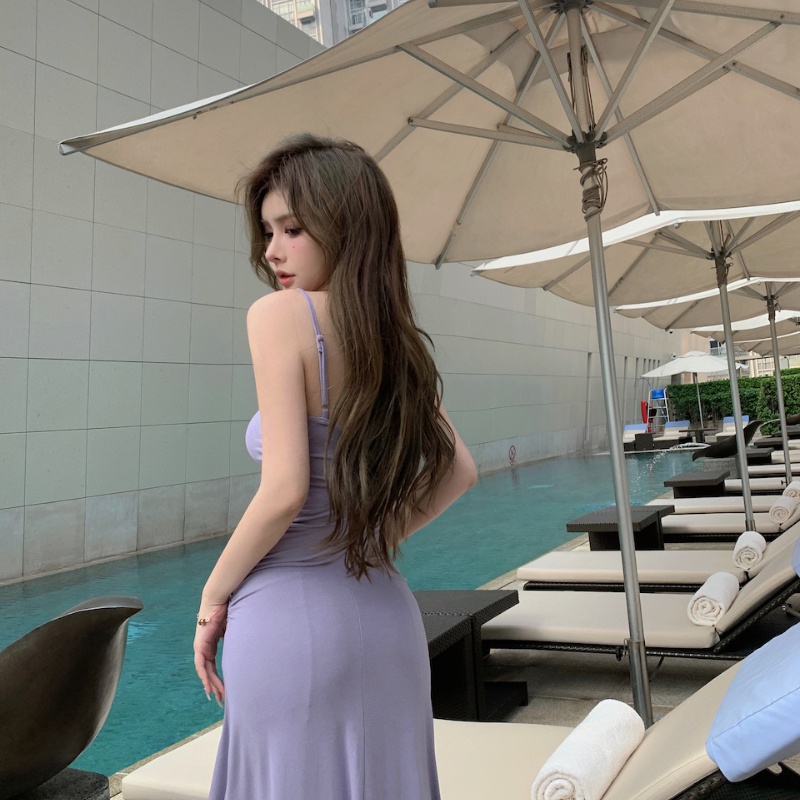 Đầm dài COZOK xếp ly nhấn eo cá tính thời trang quyến rũ cho nữ