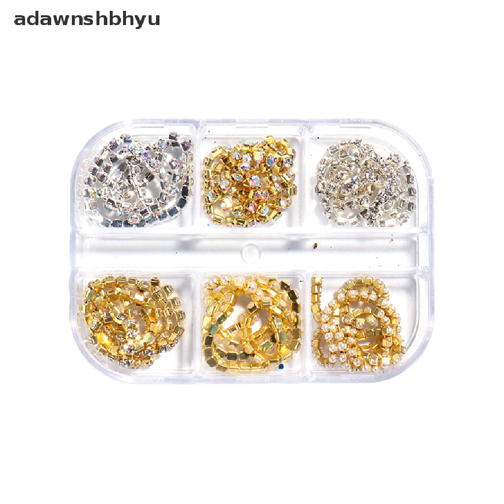 Phụ Kiện Dây Xích Đính Đá 3D Lấp Lánh Trang Trí Móng Tay DIY