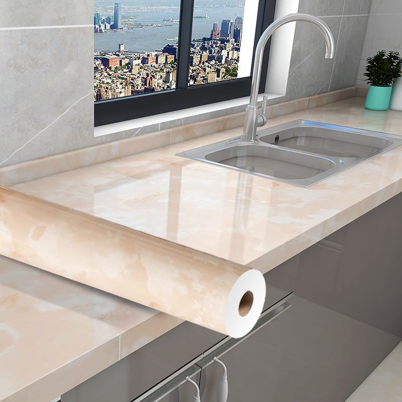 Giấy Dán Tường Dày Dặn Chống Thấm Nước / Dầu / Cháy Họa Tiết Vân Đá Cho Nhà Bếp