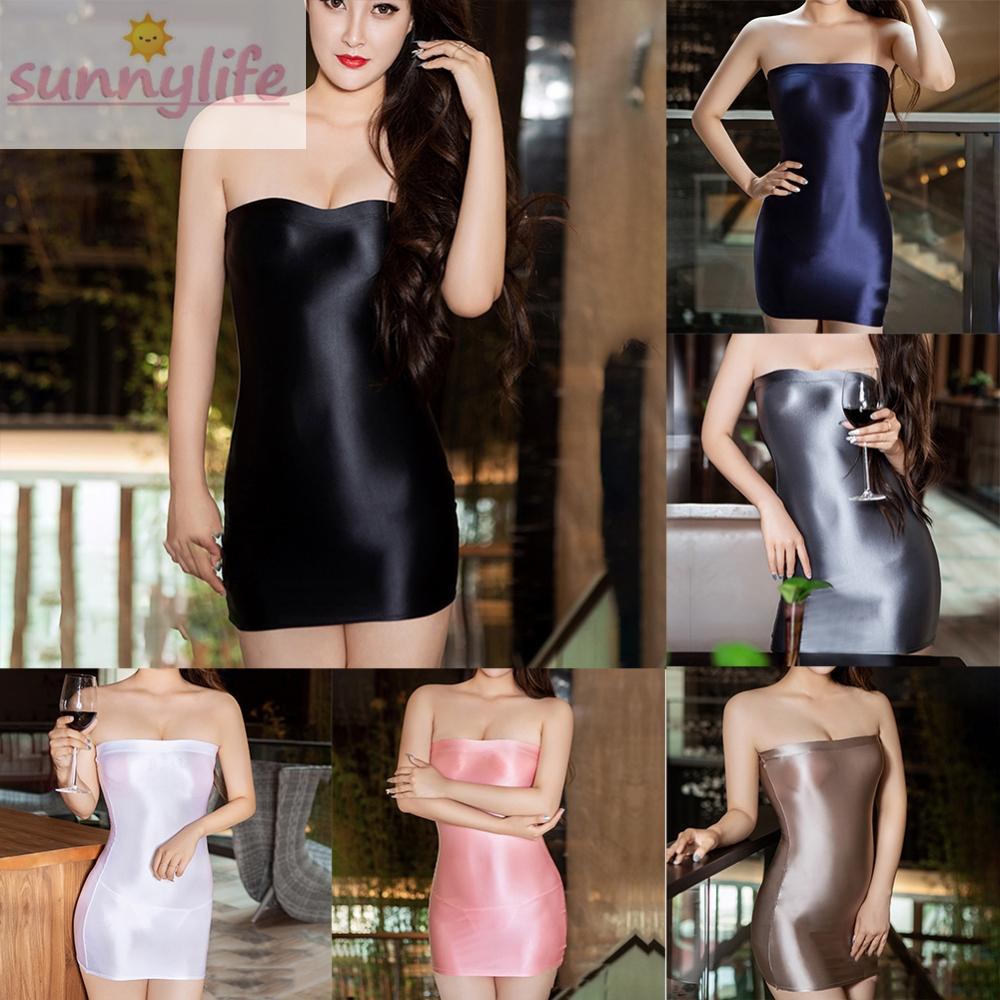 Đầm Ngủ Ống Dài Không Dây Xuyên Thấu Bó Sát Đi Club