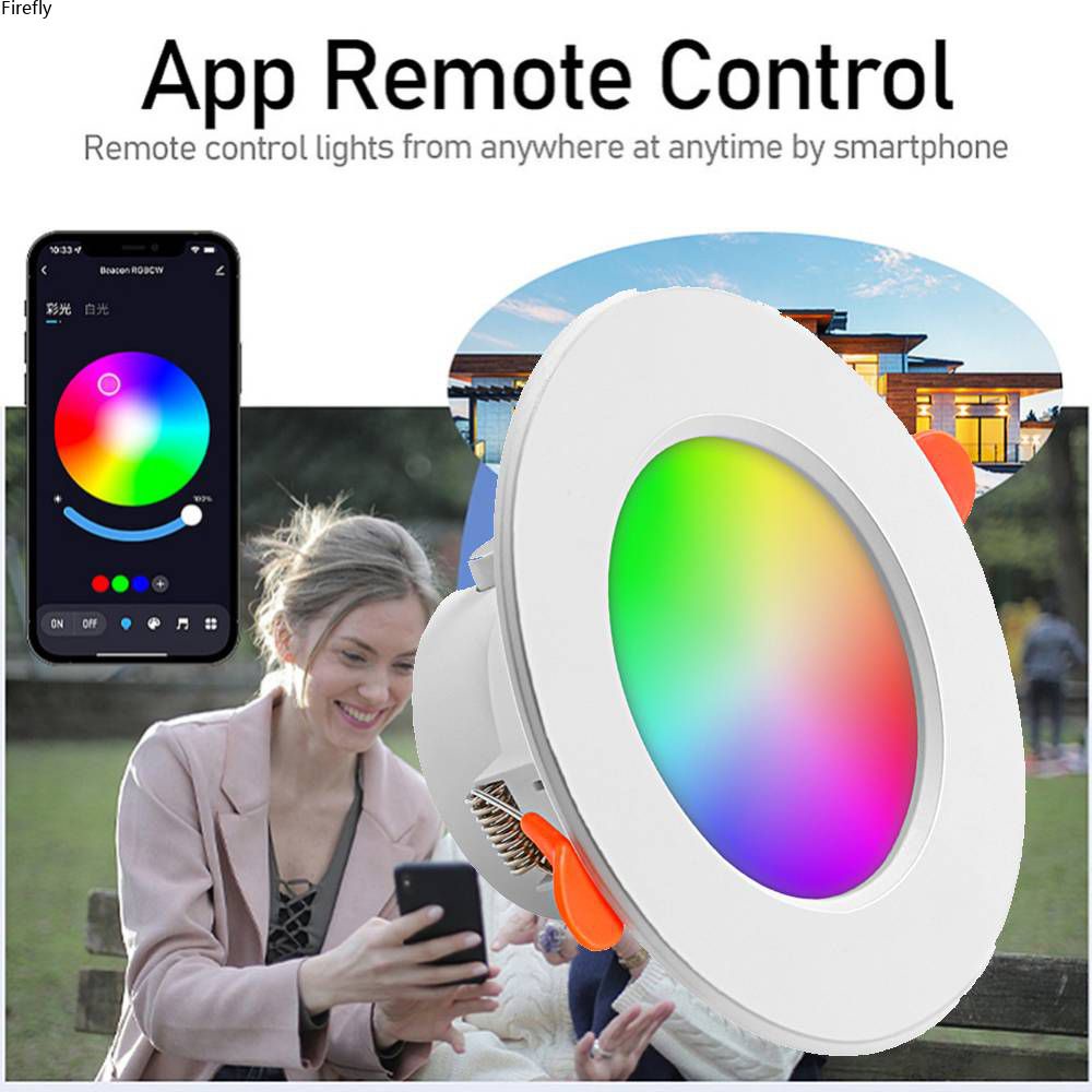 Coza Tuya Đèn Led Âm Trần Thông Minh Đèn Wifi Bóng Đèn Alexa Điều Khiển Từ Xa 10/15W 2700K-6500K-Đèn Không Khí Lễ Hội Tại Nhà Google