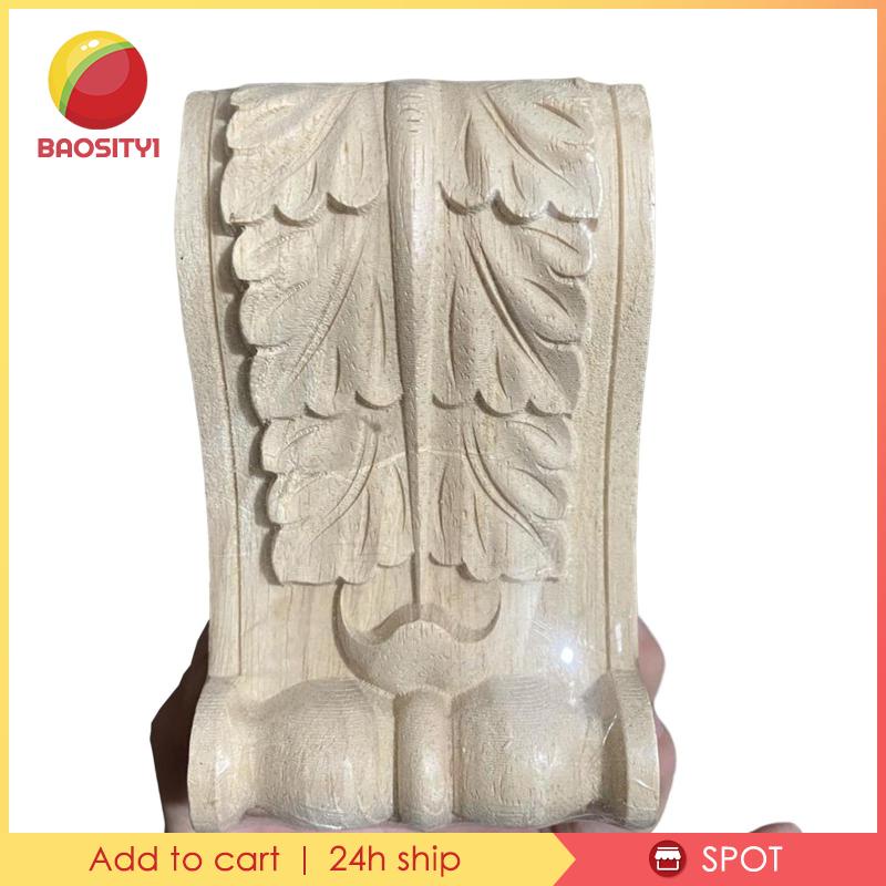 2x Wood Carved Applique Woodcarving Frame Corner for Cabinet Wardrobe Decor