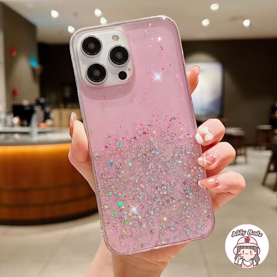 Ốp Điện Thoại TPU Mềm Trong Suốt Đính Đá Lấp Lánh Chống Mồ Hôi Cho IPhone 14 Pro Max 13 12 11 Pro Max