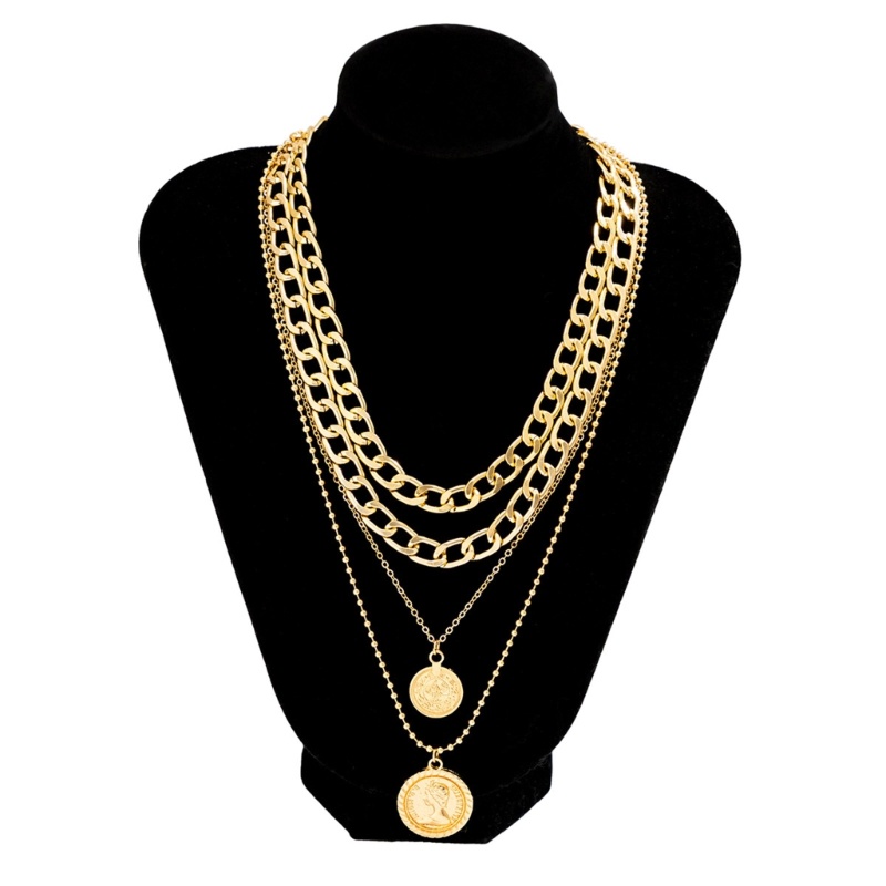 Set 4 Vòng cổ Nhiều Tầng Phong Cách Hip hop Cho Nam