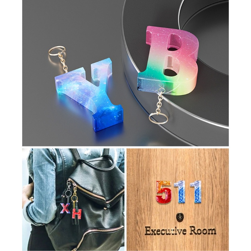 Khuôn Silicone Làm Móc Khóa Hình Chữ Mojito