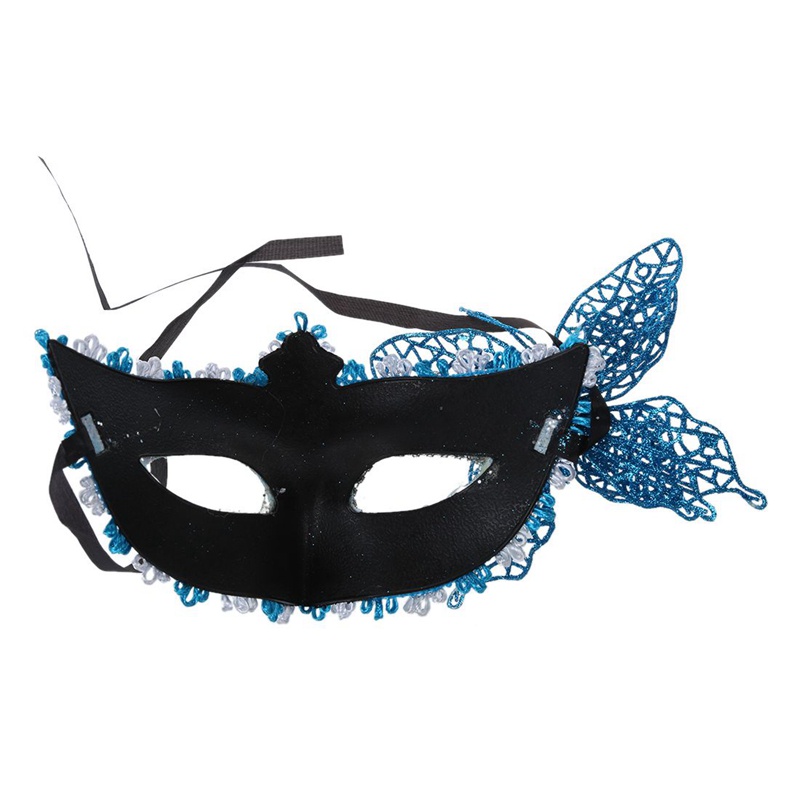 Bộ 2 Mặt Nạ Ren Gợi Cảm Màu Xanh Dương Dùng Cho Lễ Hội Hóa Trang