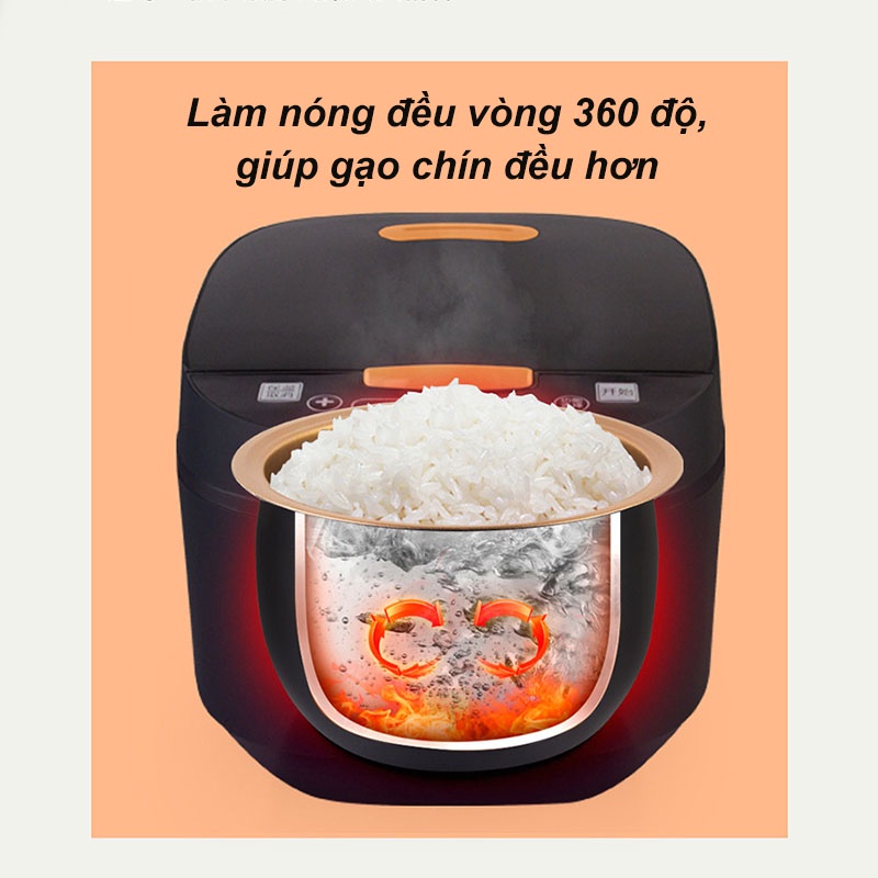 Nồi Cơm Dung Tích Lớn Cho 5-6 Người, Nấu Nhanh Tiện Lợi, Nhiều Chế Độ Đa Năng Hẹn Giờ Thông Minh, Lòng Nồi Chống Dính