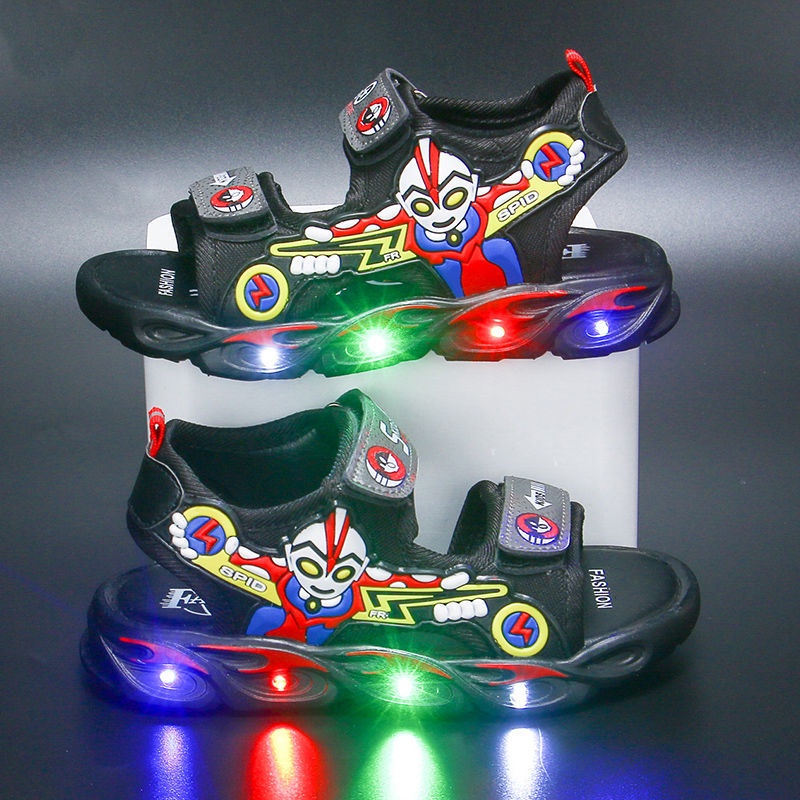 Giày Sandal Đế Mềm Có Đèn Phát Sáng Dành Cho Bé Trai Đi Biển Mùa Hè 3.18