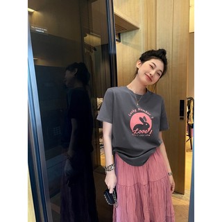 Áo Thun 100% Cotton Tay Ngắn In Hình Thời Trang Dành Cho Nữ