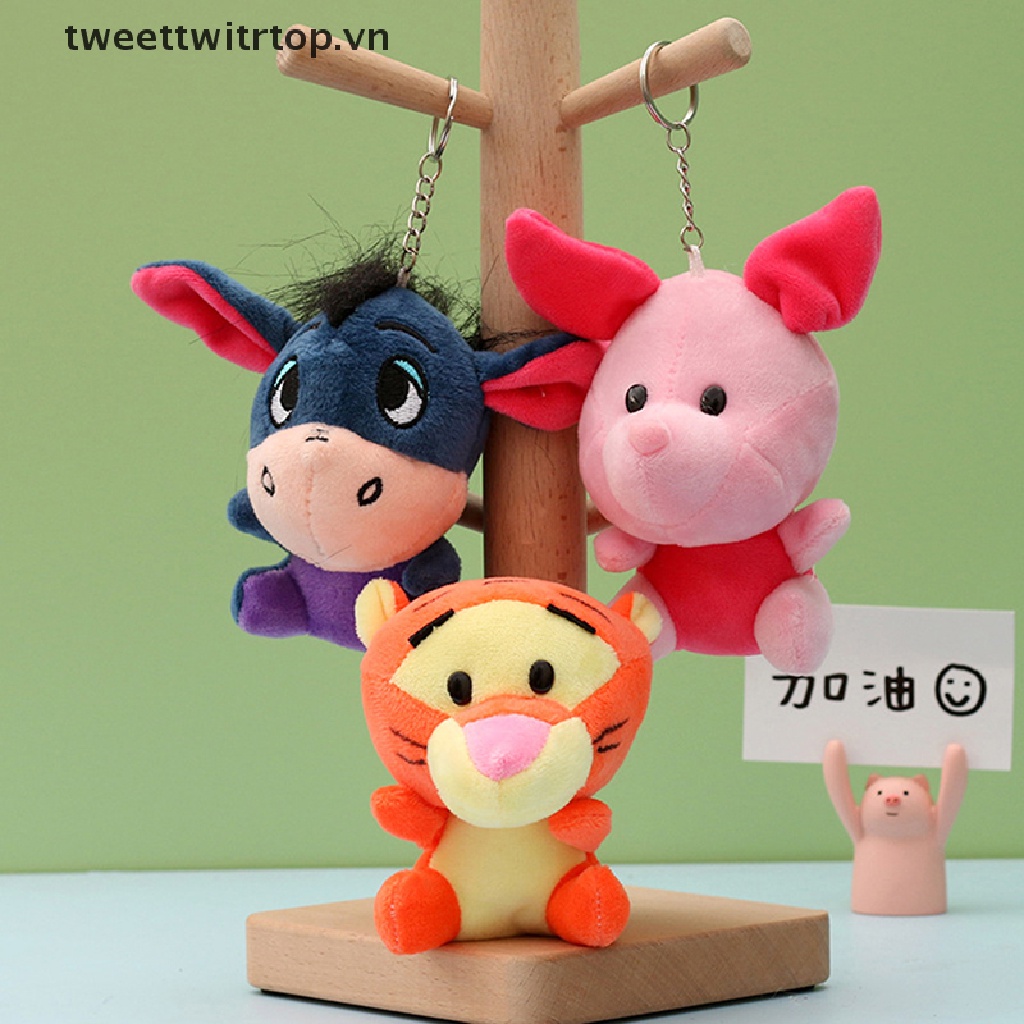 DISNEY Trtop 1 Móc Khóa Gấu Pooh / Hổ / Heo Nhồi Bông Đáng Yêu