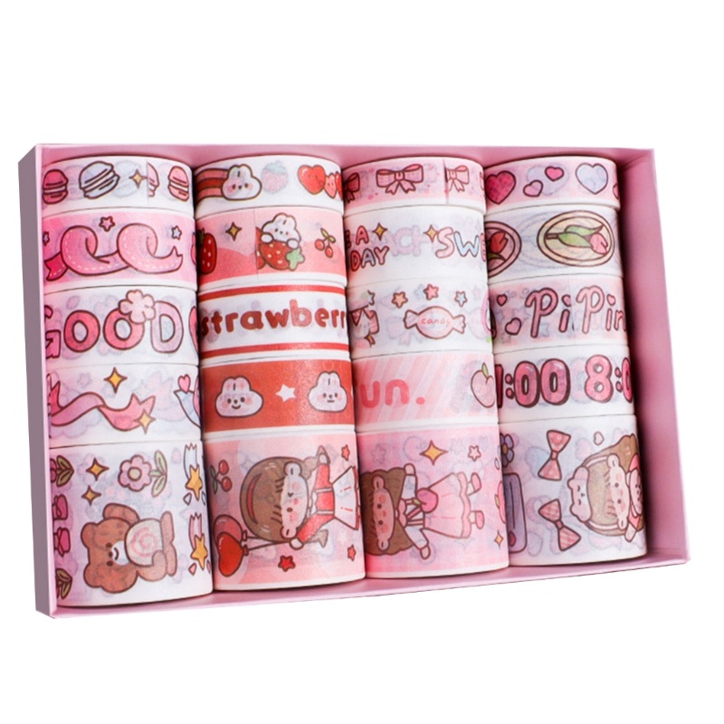 Cuộn Băng Dính Washi Nhiều Họa Tiết Dễ Thương Dùng Trang Trí Sổ Tay DIY