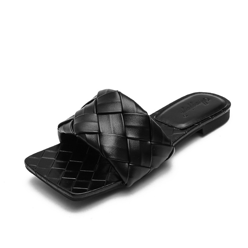 Dép Bít Mũi Vuông Đế Bằng Thanh Lịch Hợp Thời Trang Cho Nữ