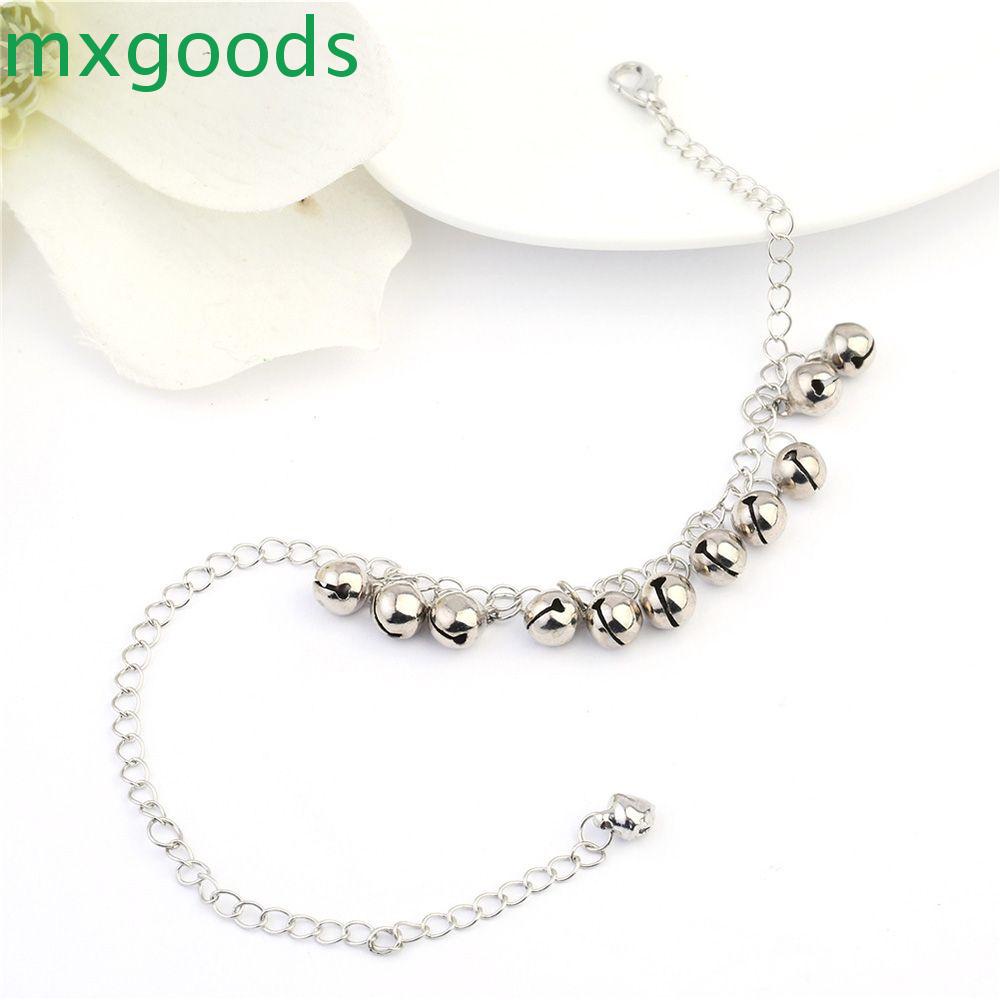 Lắc chân hợp kim phối lục lạc màu bạc đơn giản xinh xắn thời trang cho nữ