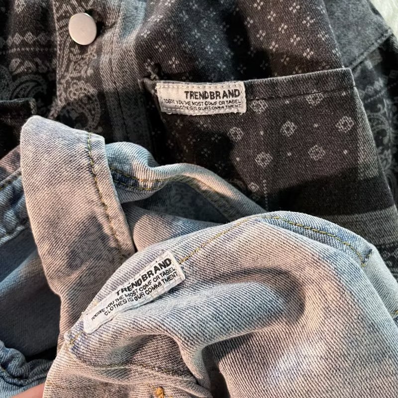 Toàn Bộ Áo Khoác Denim In Họa Tiết Cá Tính Theo Phong Cách Hongkong Dành Cho Nam