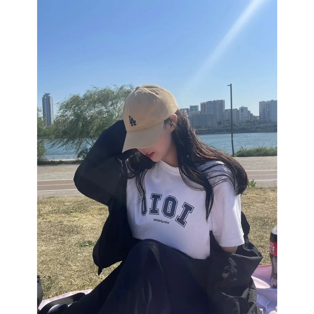 Áo Thun cotton Tay Ngắn Dáng Rộng In Chữ OIOI Kiểu Hàn Quốc Thời Trang Cho Nam Và Nữ