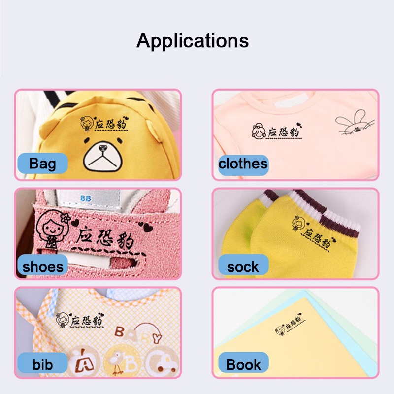 Tên tùy chỉnh tem sơn cá nhân học sinh trẻ em khắc không thấm nước không phai màu mẫu giáo phim hoạt hình quần áo tên con dấu