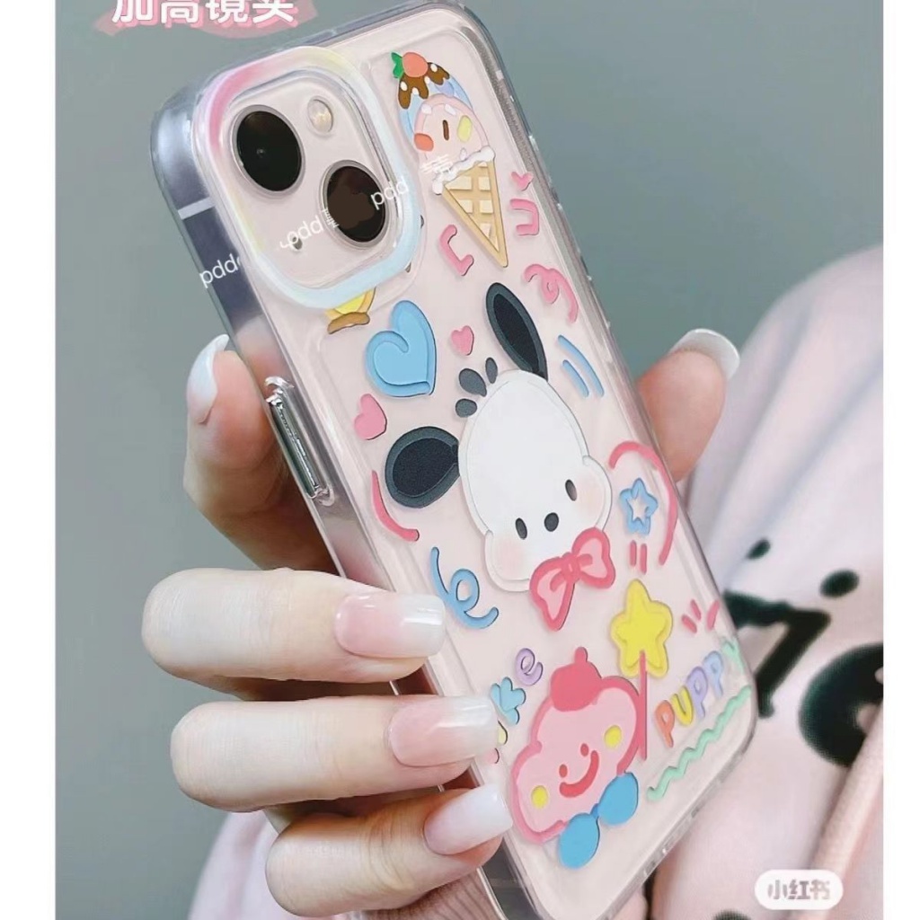 ✅Ốp Điện Thoại Mềm Màu Trong Suốt Hình Chú Chó / Mèo Graffiti Cho iPhone 14 13promax 12 11pro xr xs 7 8p Esr