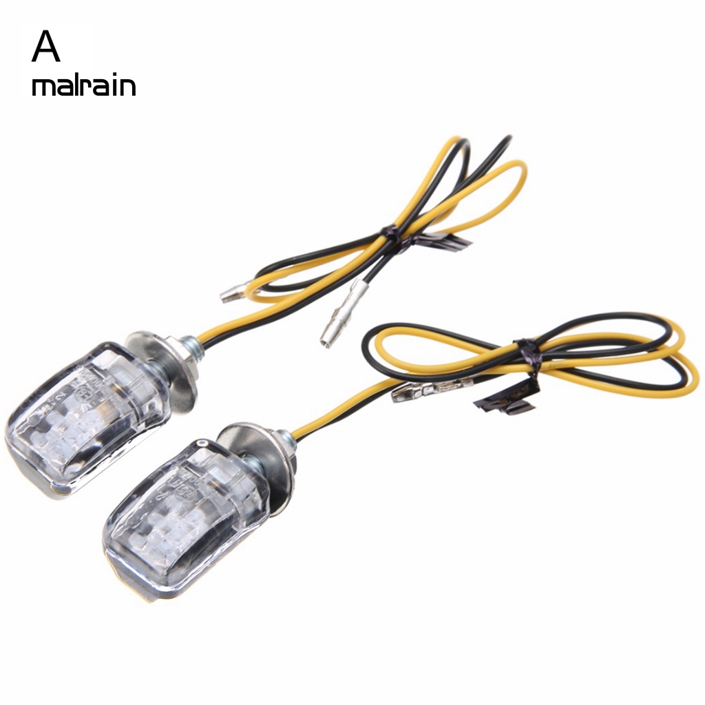 Set 2 Đèn Xi Nhan 12V 6LED Mini Ánh Sáng Hổ Phách Dành Cho Xe Mô Tô