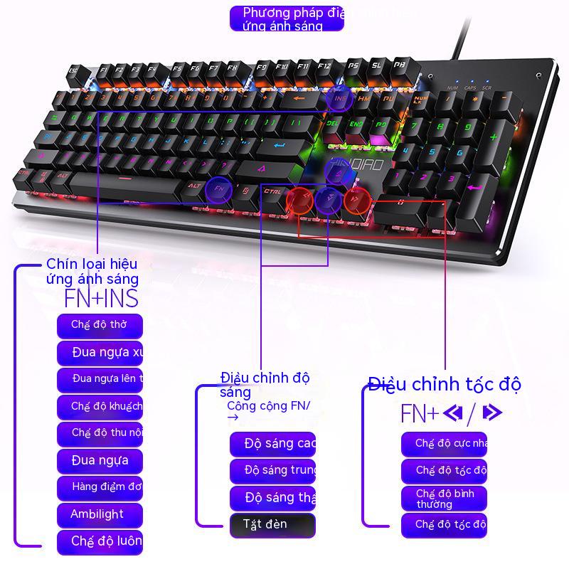 Bàn Phím Cơ Chơi Game Có Dây USB
