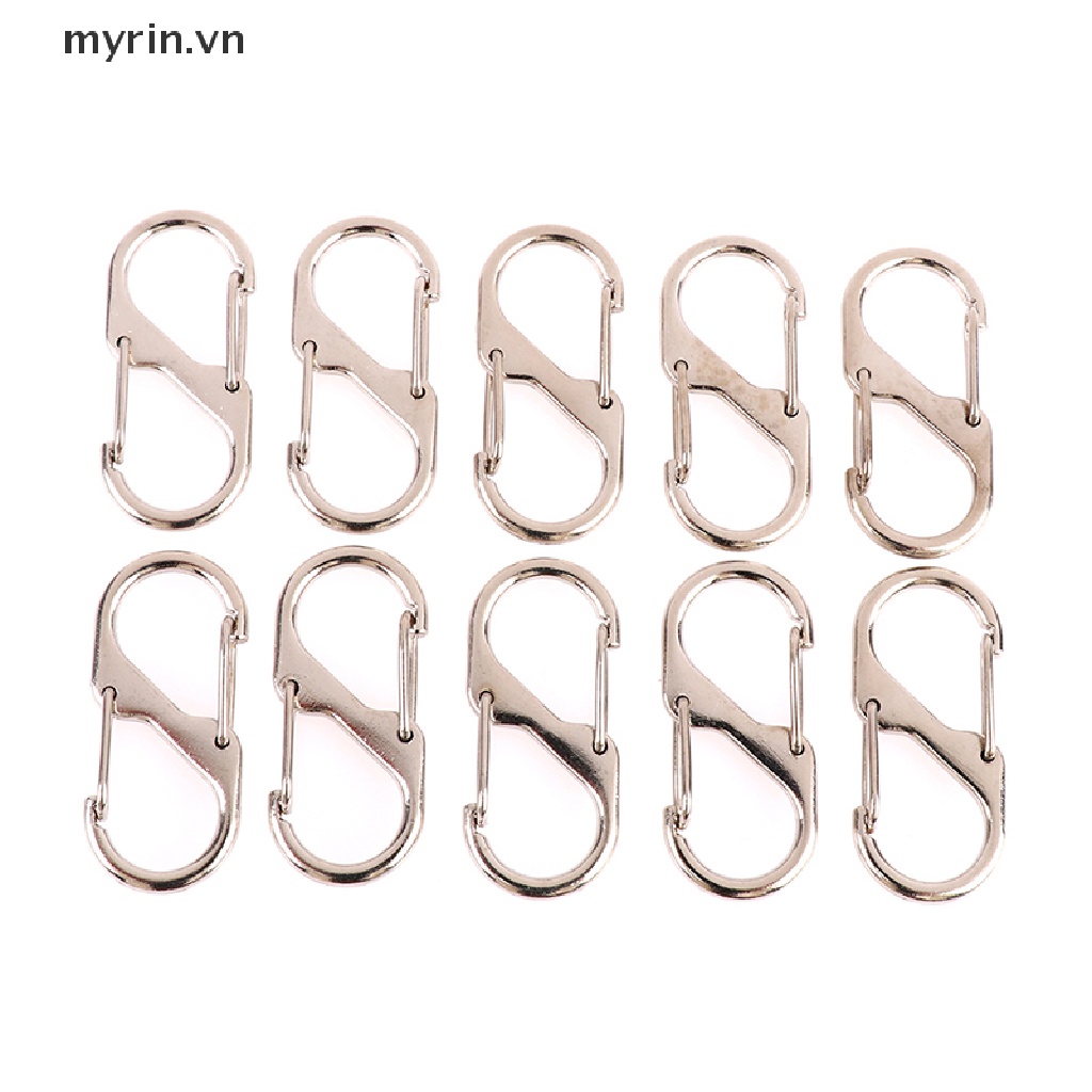 Set 10 Móc Khóa Chữ S Bằng Thép Không Gỉ Tiện Dụng