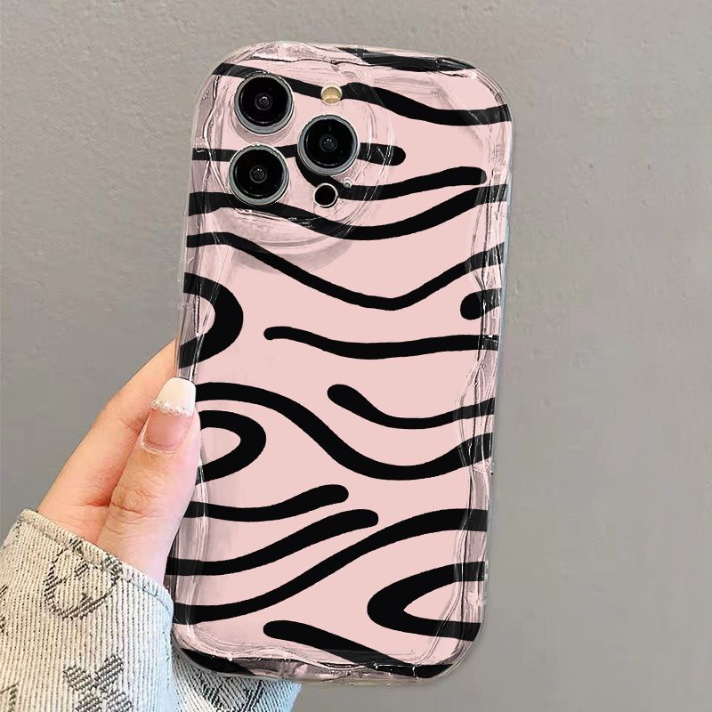 ✅Ốp Điện Thoại Mềm Trong Suốt Chống Sốc Họa Tiết Ngựa Vằn Đen Cho iPhone14 / 13promax 12 / 11 7 / 8p xsxr ZN53