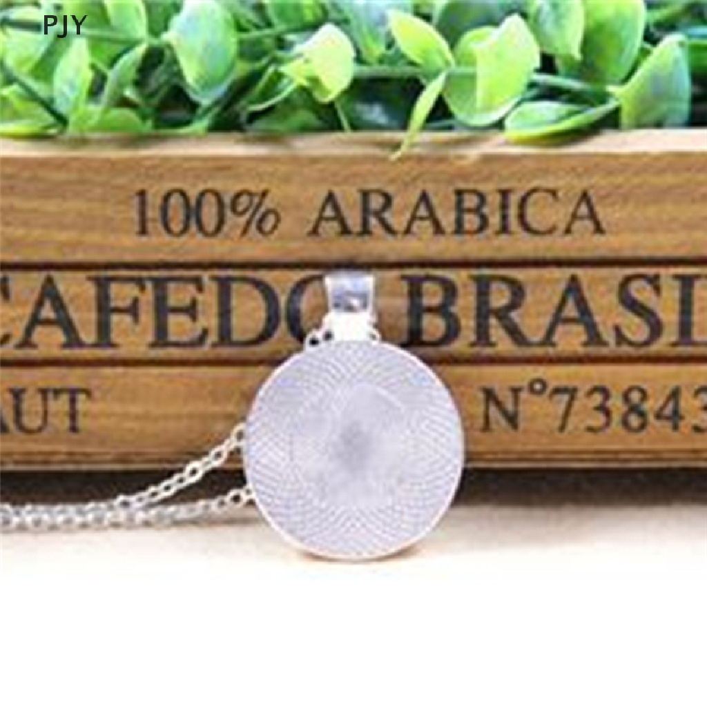 Vòng cổ Mạ Bạc Mặt Kính Cabochon Hình Mèo Đen Phong Cách Cổ Điển Cho Nữ PJ