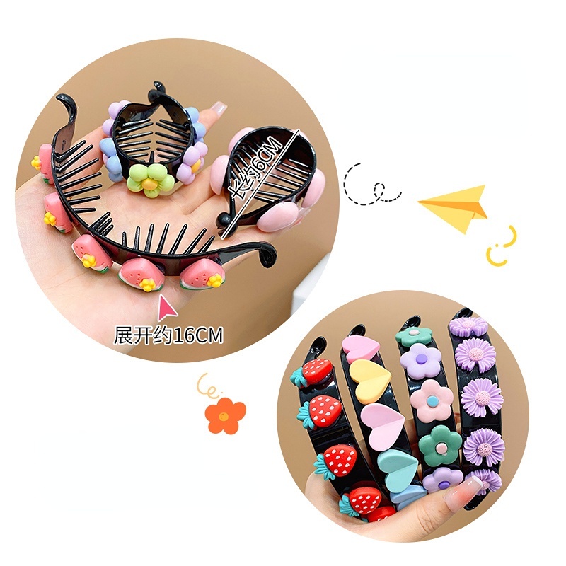 Kẹp Tóc Đuôi Ngựa Cỡ Lớn In Họa Tiết Hoạt Hình Dễ Thương Cho Bé Gái