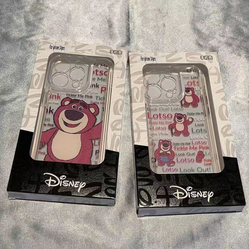 ✅Ốp Điện Thoại Mềm Trong Suốt Họa Tiết Gấu Và Dâu Tây Dễ Thương Cho iPhone 14Promax 13 12 11 Xs