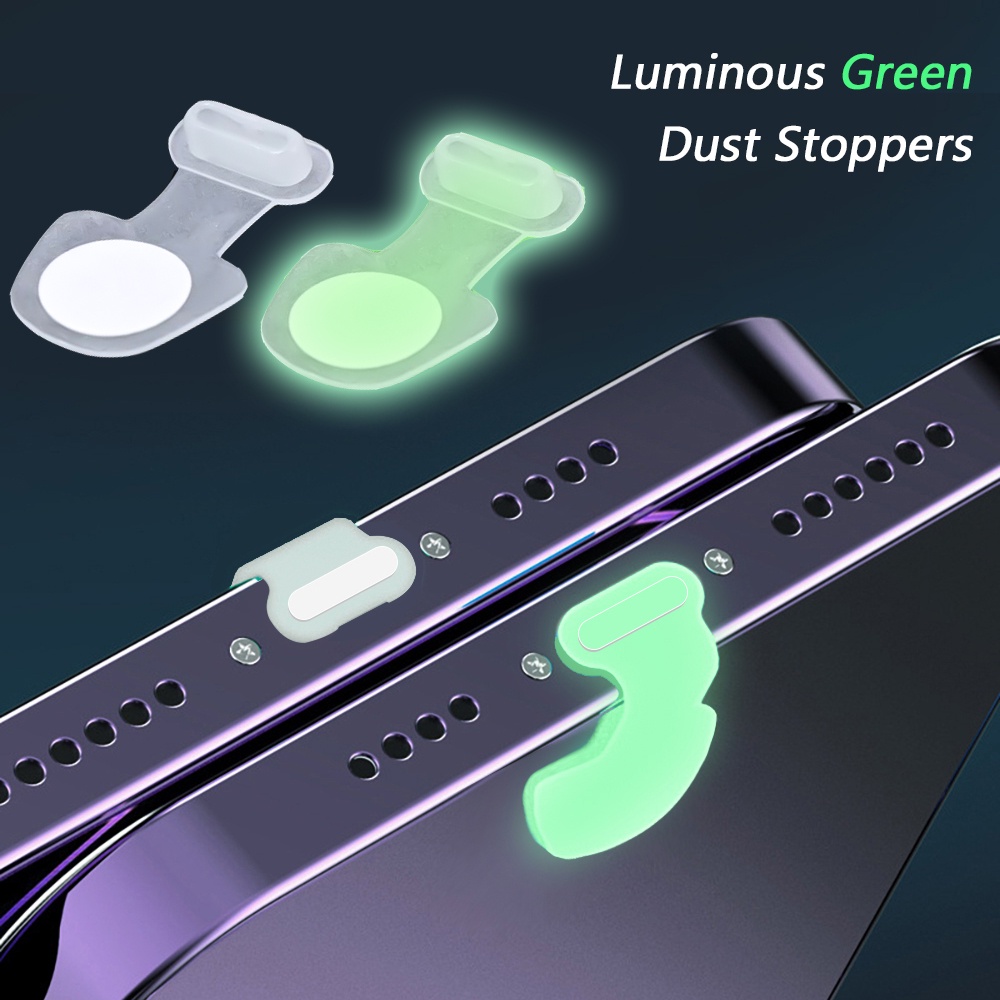 Băng Keo Hai Mặt Bằng Silicon Mềm Chống Bụi Chống Thất Lạc Màu Xanh Lá Dạ Quang Có Thể Tái Sử Dụng Cho Apple