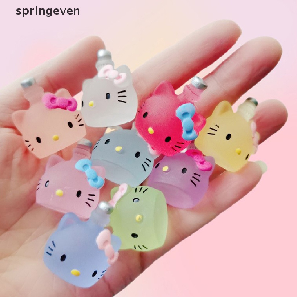 Đồ trang trí Mèo Đeo Nơ Màu Dạ Quang Thu Nhỏ Dùng Trang Trí Tiểu Cảnh