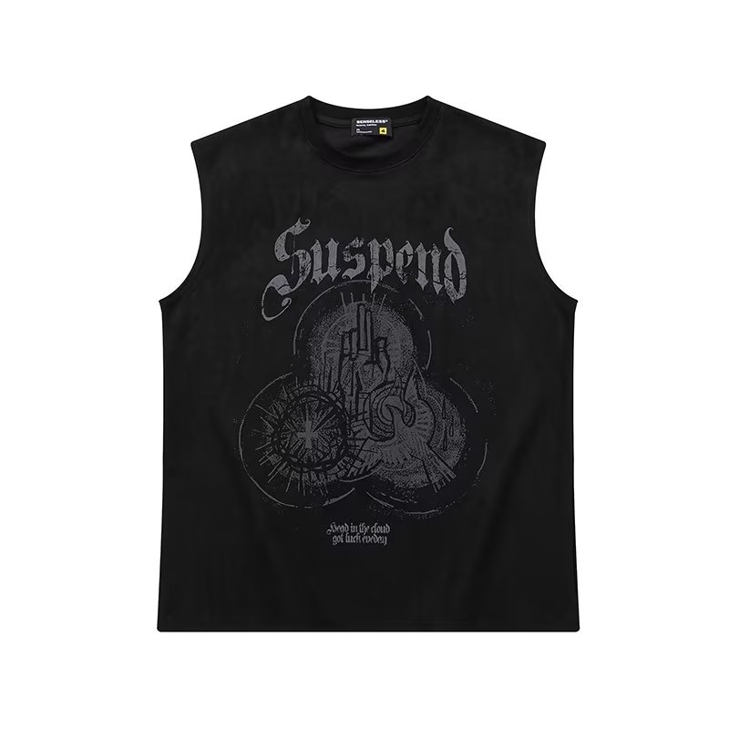 Áo Thun Ba Lỗ Mùa Hè Dáng Suông In Họa Tiết Màu Tương Phản Cổ Điển Có Kích Thước m-5xl Cho Nam Và Nữ