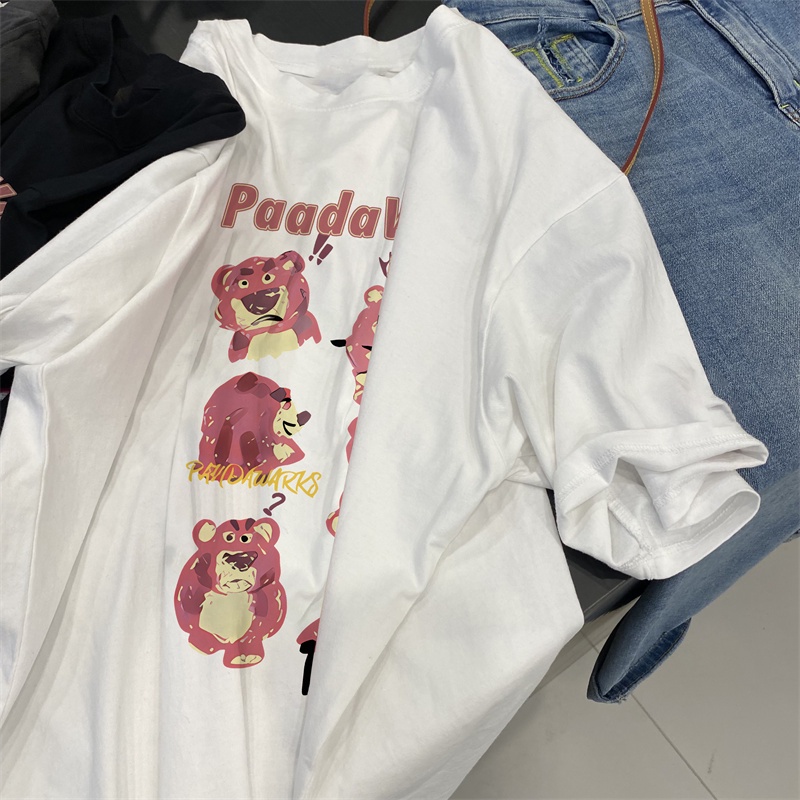 NRVP Áo Thun 100% Cotton Ngắn Tay Form Rộng Phong Cách Hàn Quốc Dành Cho Nữ