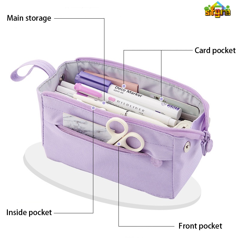 Túi Đựng Bút Đa Năng Sức Chứa Lớn Có Khóa Kéo Tiện Dụng