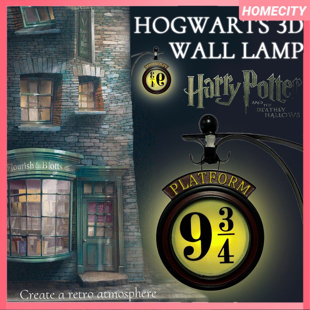 Đèn Ngủ Harry Potter -Place Platform 9 3/4 Mới Đèn Tường LED Dạ Quang Đèn Treo 3D Hogwarts Đồ Lưu Niệm Trang Trí Hành Lang Gác Xép Khách Sạn