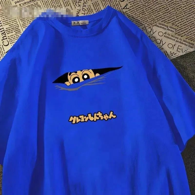 Áo Thun Tay Ngắn Oversize In Hình Hoạt Hình