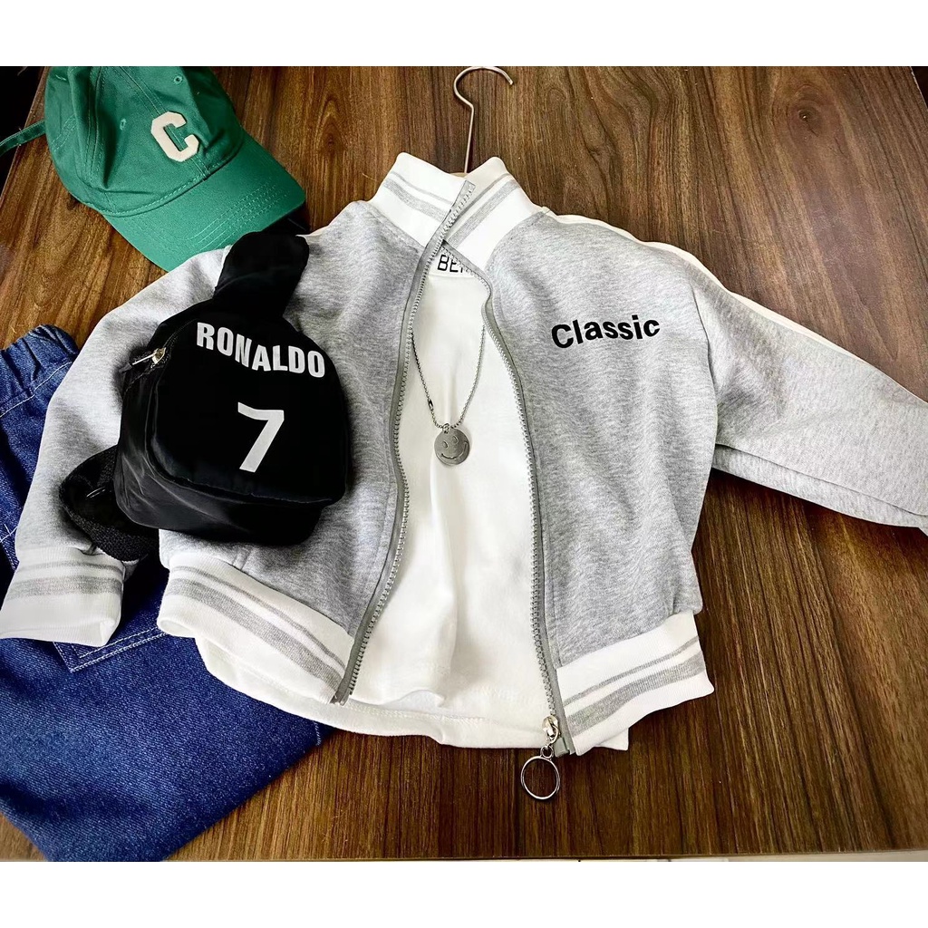 Áo Khoác Bóng Chày Phong Cách Mới Mùa Xuân Thu Dễ Phối Đồ Kích Thước 80-150CM Cho Bé Trai Và Bé Gái