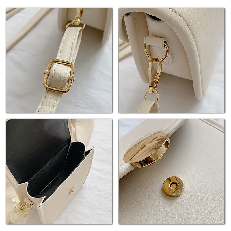 Ck Túi Đeo Chéo Da PU Dáng Vuông Nhỏ Màu Trơn Thời Trang Hàn Quốc