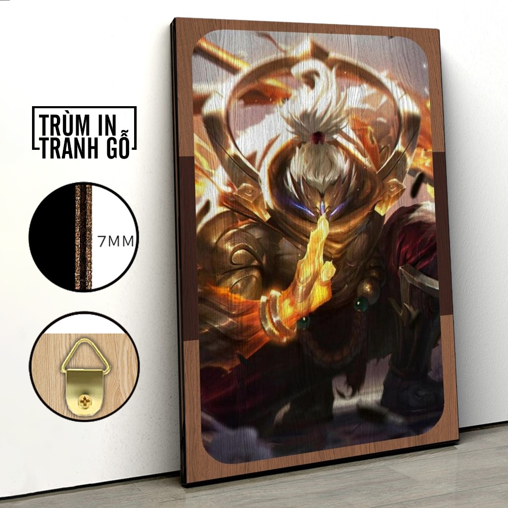 Tranh in gỗ trang trí nội thất Jax Thần Tượng Liên Minh Huyền Thoại Game Moba decor phòng ngủ phòng khách văn phòng