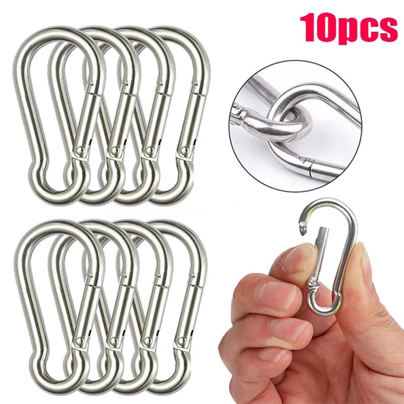 Set 1 / 10 Móc Khóa Carabiner Mini Bằng Hợp Kim Tiện Dụng Khi Đi Cắm Trại
