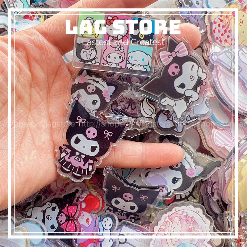 Charm thẻ acrylic nhân vật hoạt hình SANRIO | charm trang trí kẹp tóc pin cài móc khóa DIY