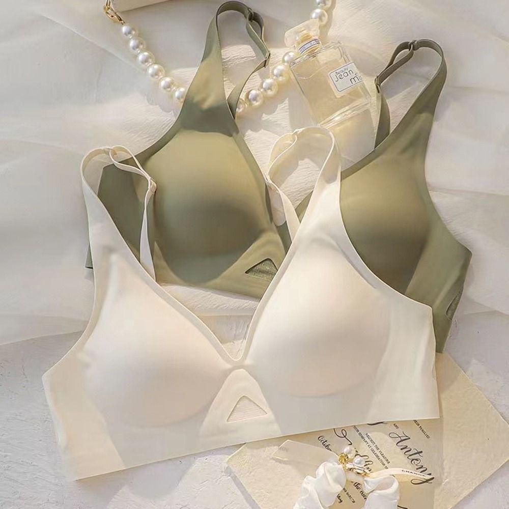 Áo Lót Mềm Mại Không Đường May Cổ Chữ V Sâu Nâng Ngực Dành Cho Nữ