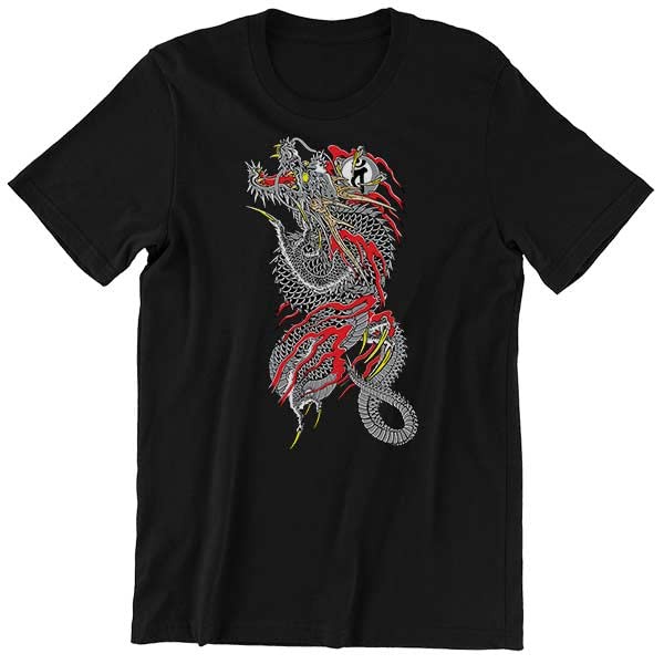GILDAN Áo Thun cotton Màu Đen In Hình Xăm Rồng Kiryu Yakuza 2 Cá Tính