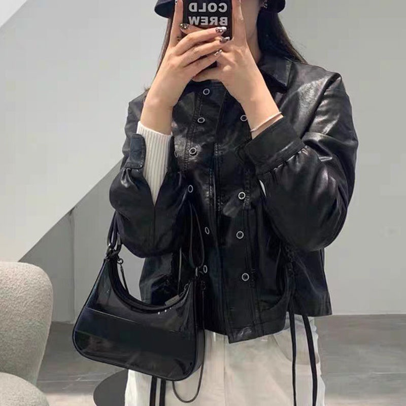 MISCHA Túi Xách Da Bóng Màu Trơn Thời Trang Cho Nữ